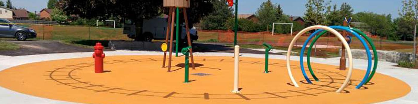 A playground after resurfacing in Toronto, ON