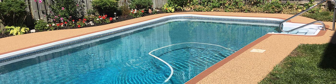 A yard that received our pool resurfacing services in Toronto, ON